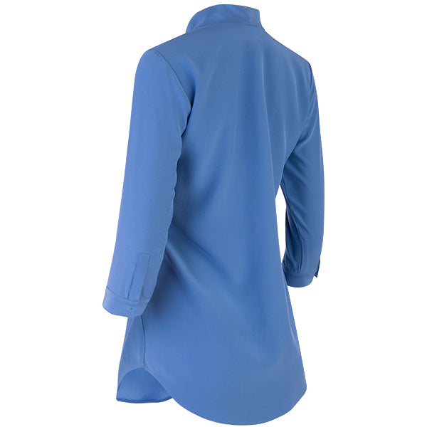 Inverted Notch Collar Tunic in Teal