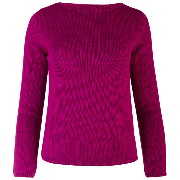Long Sleeve Pullover in Dark Fuxia
