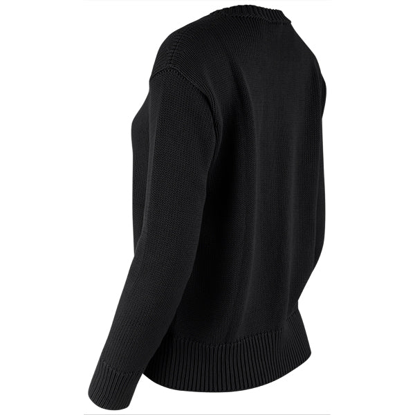 Oversized Round Neck Pullover in Black