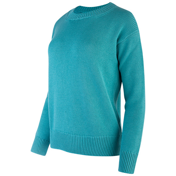 Oversized Round Neck Pullover in Light Teal