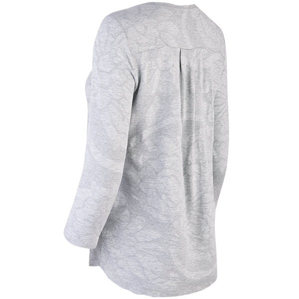 3/4 Sleeve Relaxed Tee in Light Grey