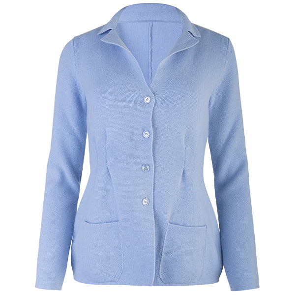 Pleated Front Blazer in Lt Blue