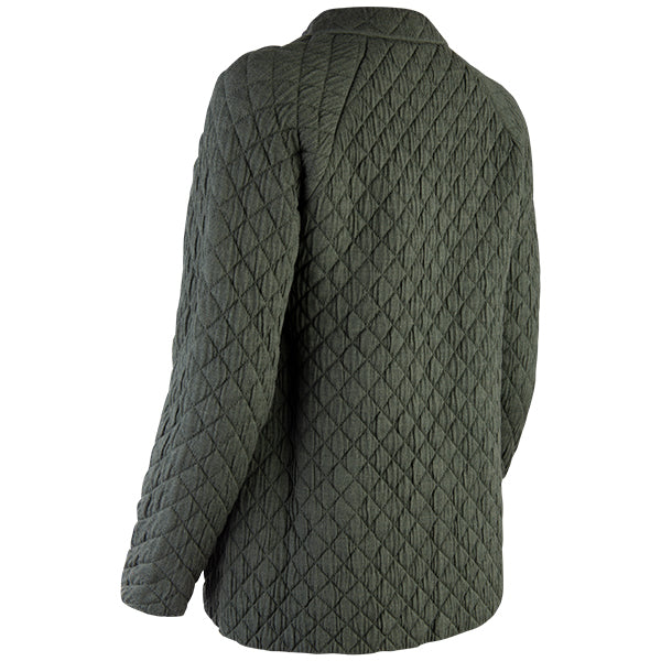 Quilted Jacket Cardigan in Army Green