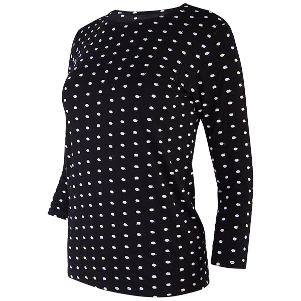 Embroidered Dots Tee in Black