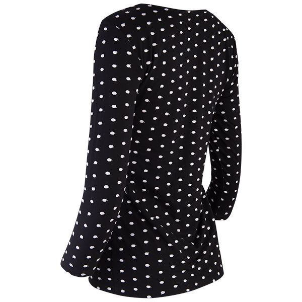 Embroidered Dots Tee in Black