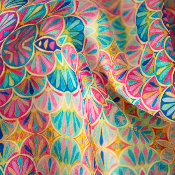 Printed Silk Scarf in Kaleidoscope
