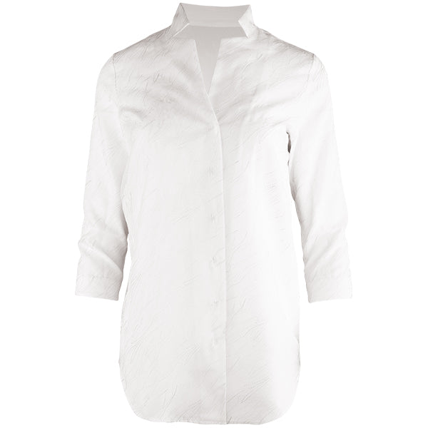Embroidered Silk Tunic in Ivory