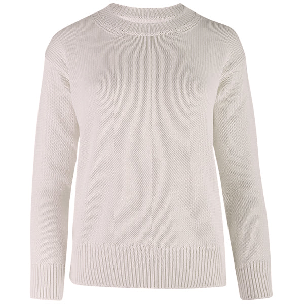 Oversized Round Neck Pullover in Stone