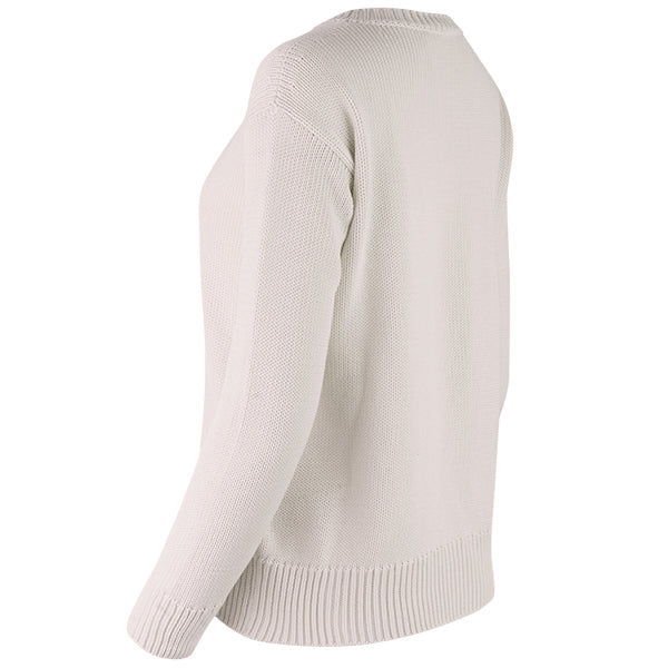 Oversized Round Neck Pullover in Stone