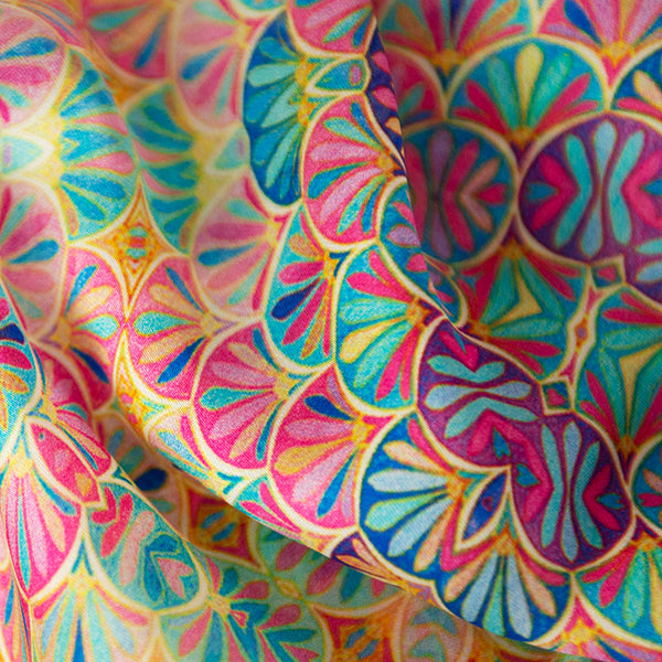 Printed Silk Scarf in Kaleidoscope