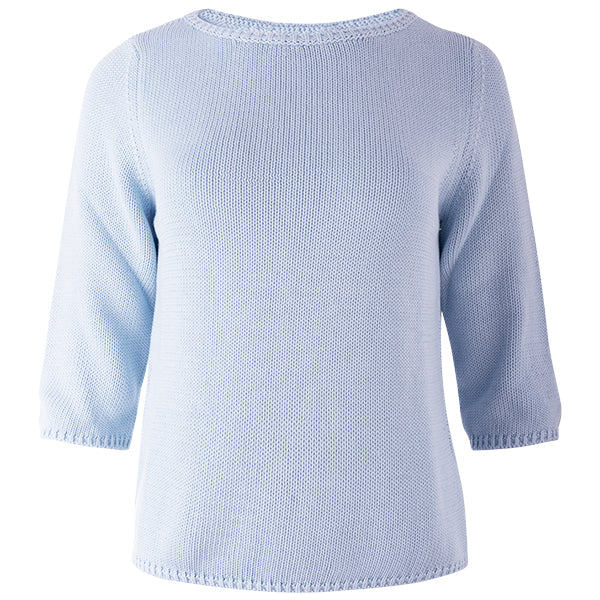 3/4 Sleeve Pullover in Pale Blue