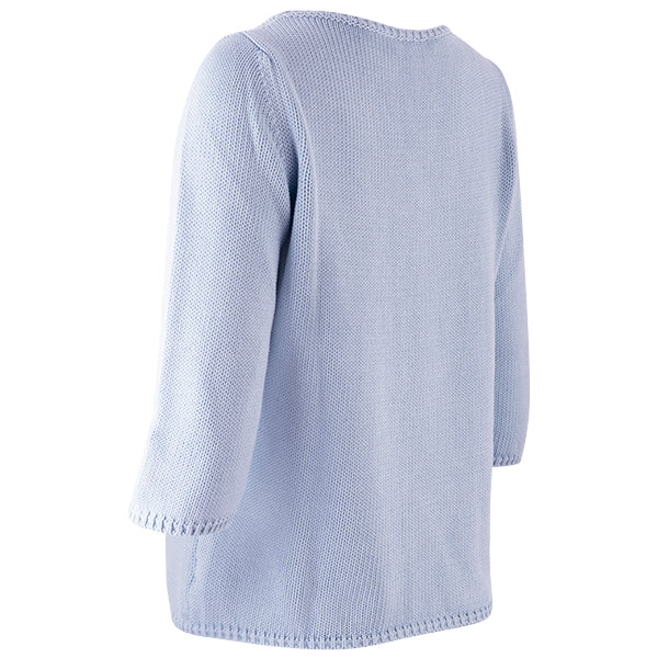 3/4 Sleeve Pullover in Pale Blue