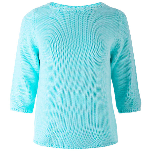3/4 Sleeve Pullover in Light Turquoise