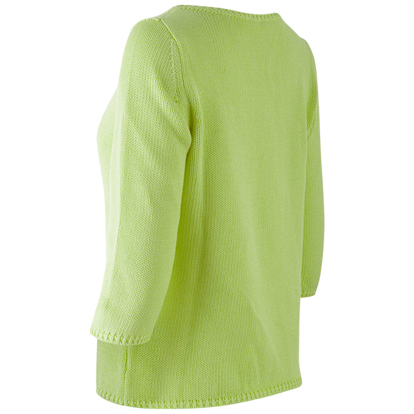 3/4 Sleeve Pullover in Apple Green