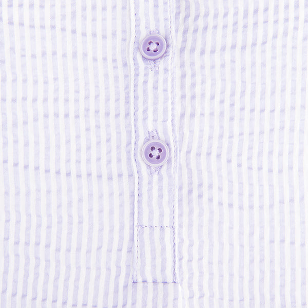 Stripe Polo Collar Tunic in Light Lavender