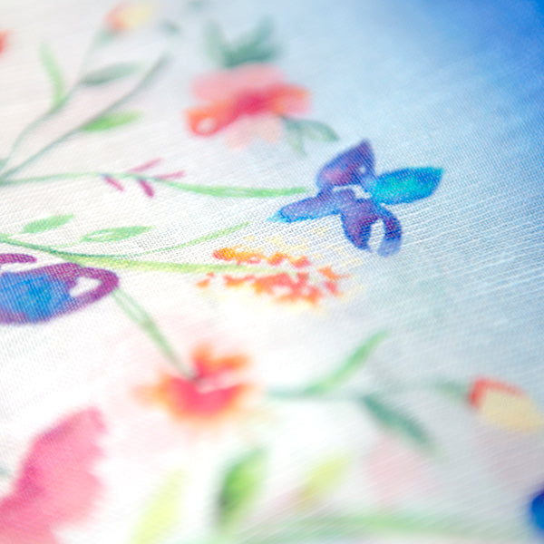 Printed Modal Linen Silk Scarf in Field Florals