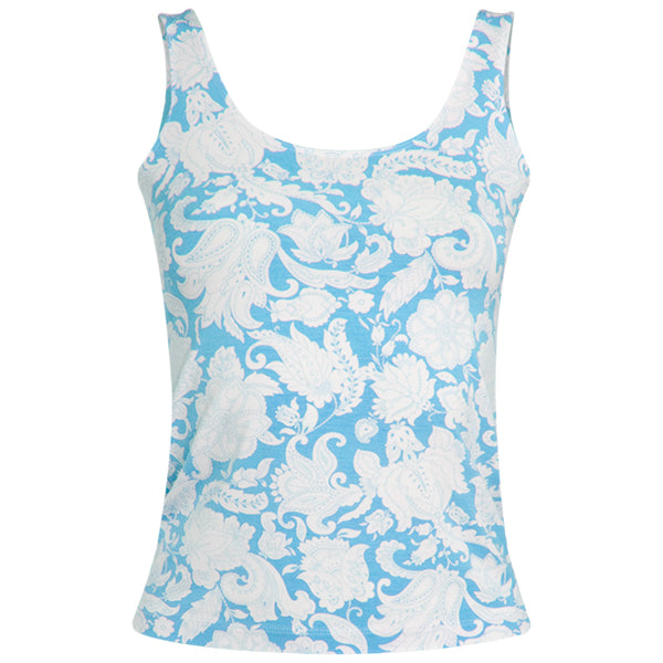 Printed Tank in Turquoise Provence