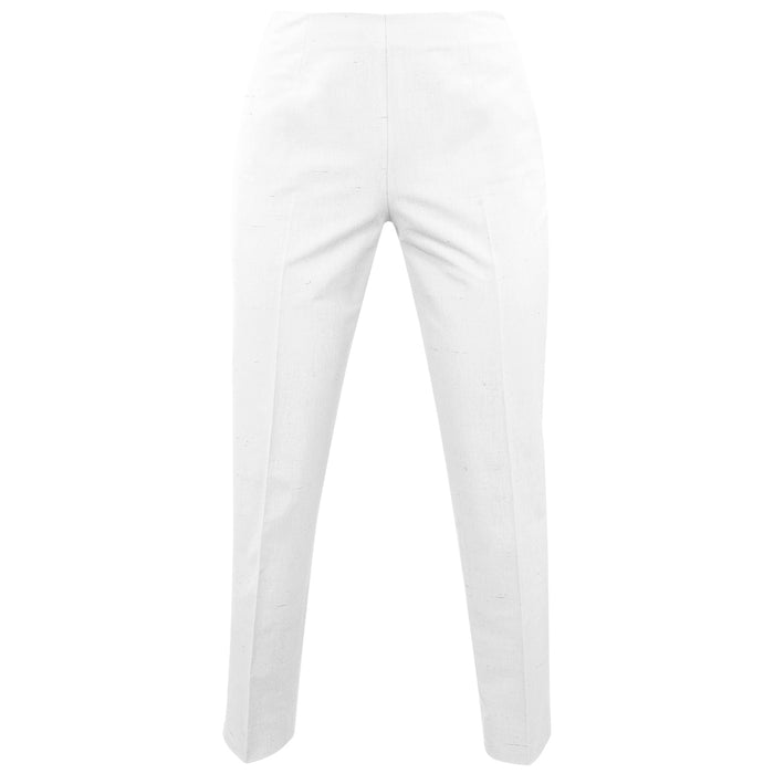 Shantung Side Zip Capri in White