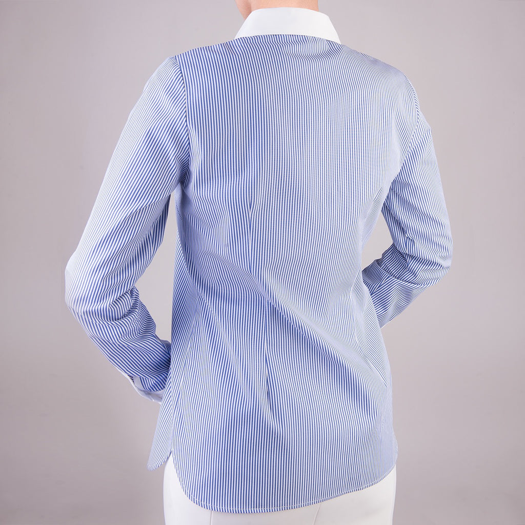 Stripe Shirt w Contrast Collar & Cuff in Navy/White Stripe Leggiadro Stripe Shirt w Contrast Collar & Cuff in Navy/White Stripe Leggiadro
