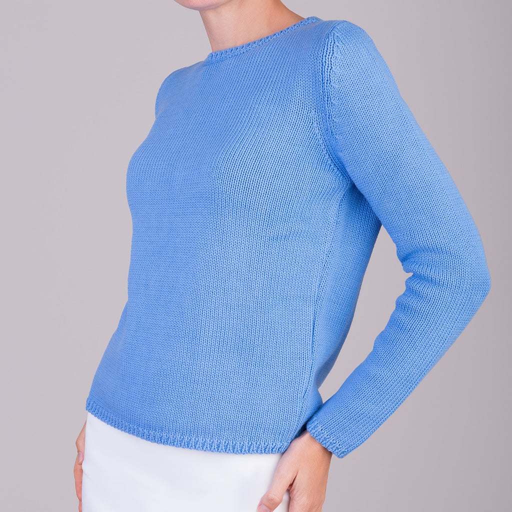 Long Sleeve Pullover in French Blue