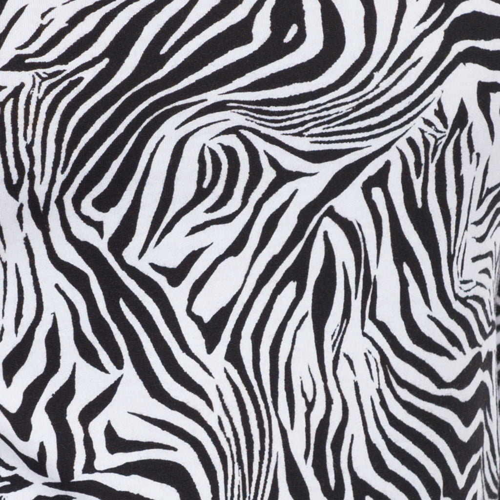 3/4 Sleeve Knit Tee in Black Zebra Waves