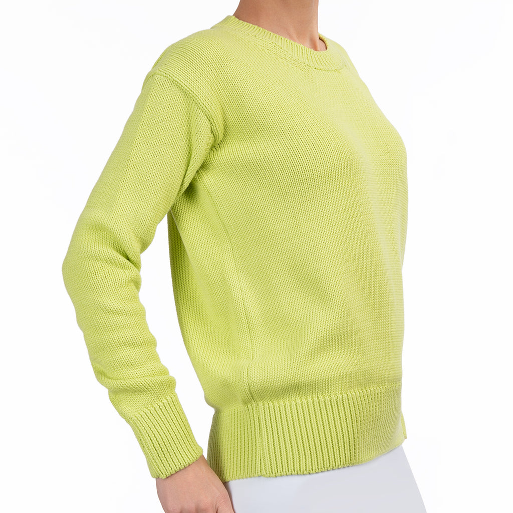 Oversized Round Neck Pullover in Lime