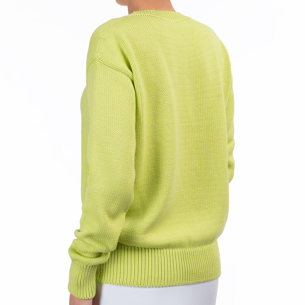 Oversized Round Neck Pullover in Lime