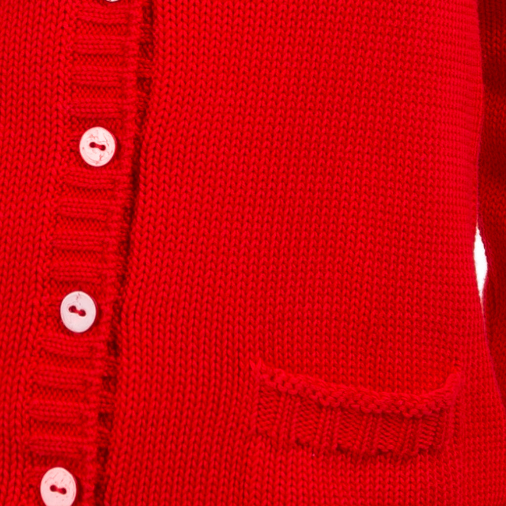 Varsity Cardigan in Red