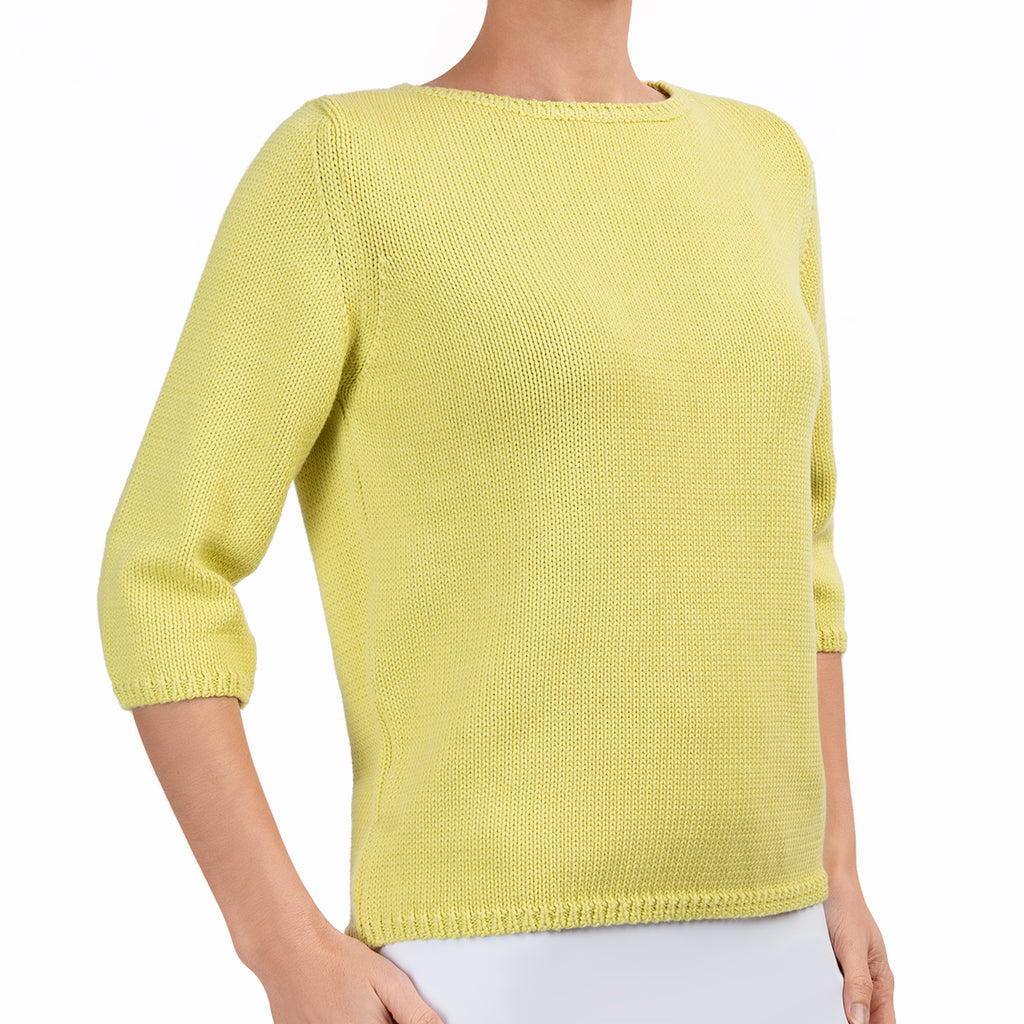 3/4 Sleeve Pullover in Chartreuse