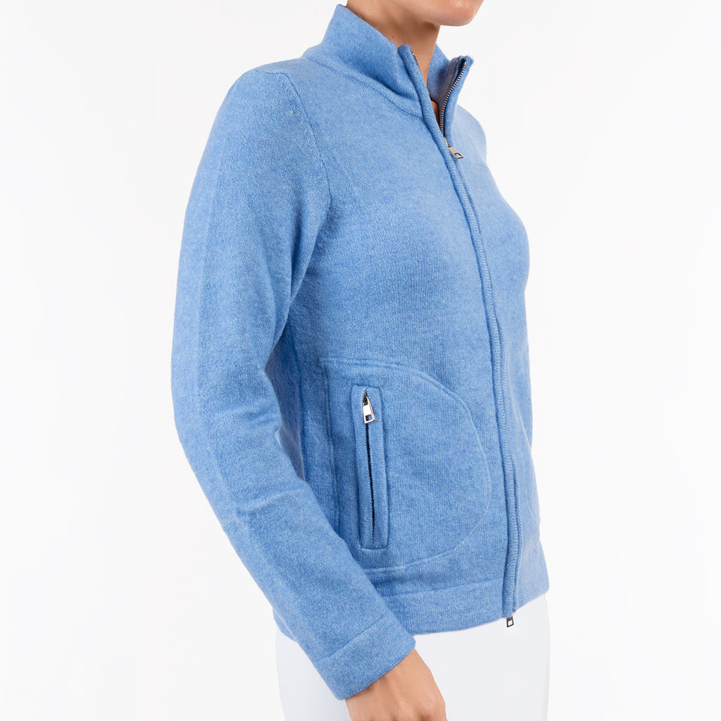 Zip Cardigan in French Blue