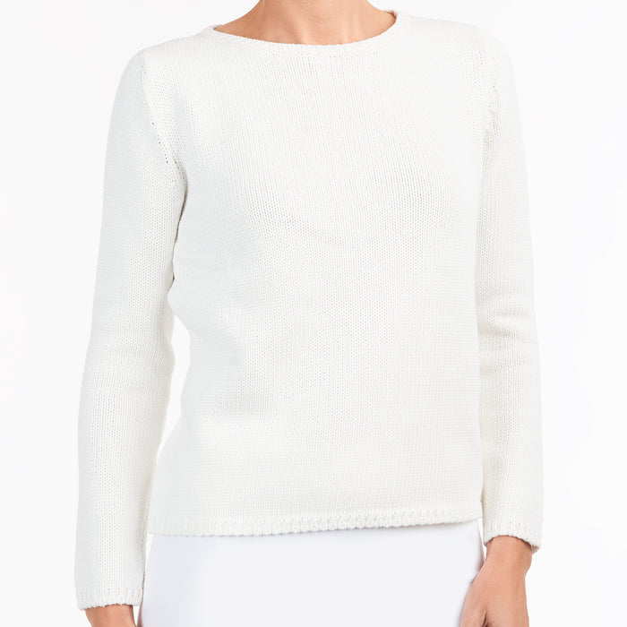 Long Sleeve Pullover in Off White
