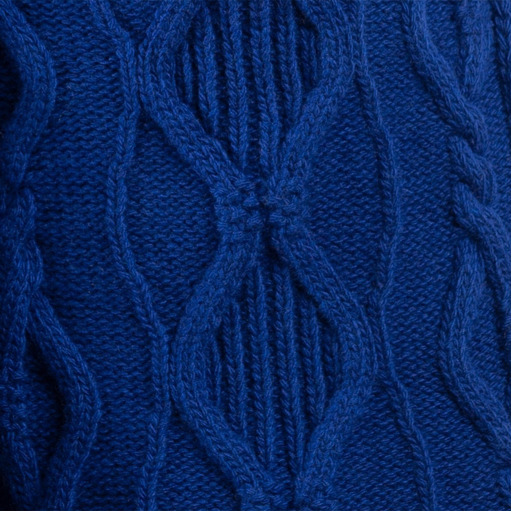Cable Zip Cardigan in Sapphire