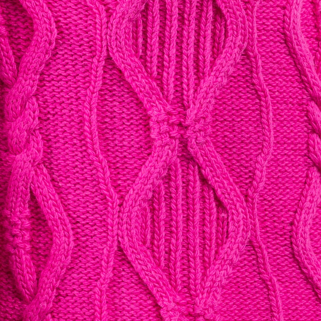 Cable Zip Cardigan in Fuxia