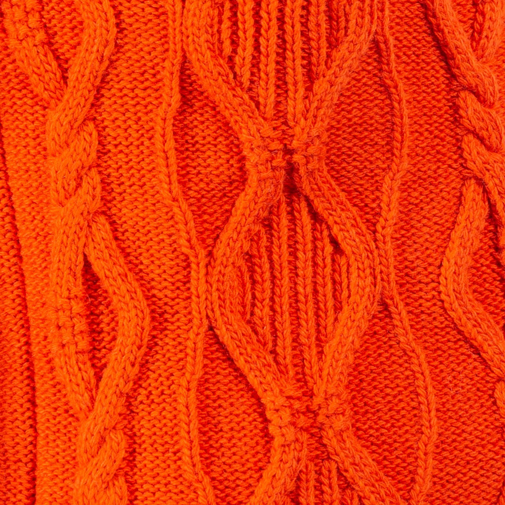 Cable Zip Cardigan in Orange