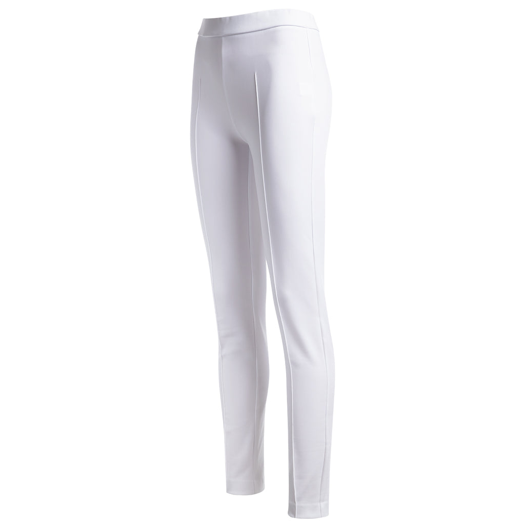 Slim Fit Pintuck Pant in White – Leggiadro