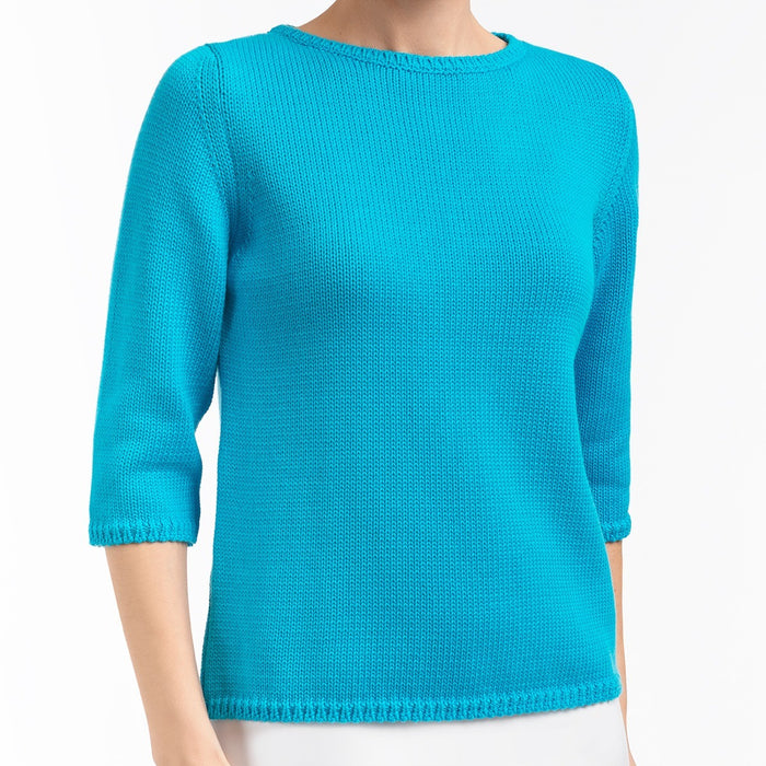 3/4 Sleeve Pullover in Aquamarina