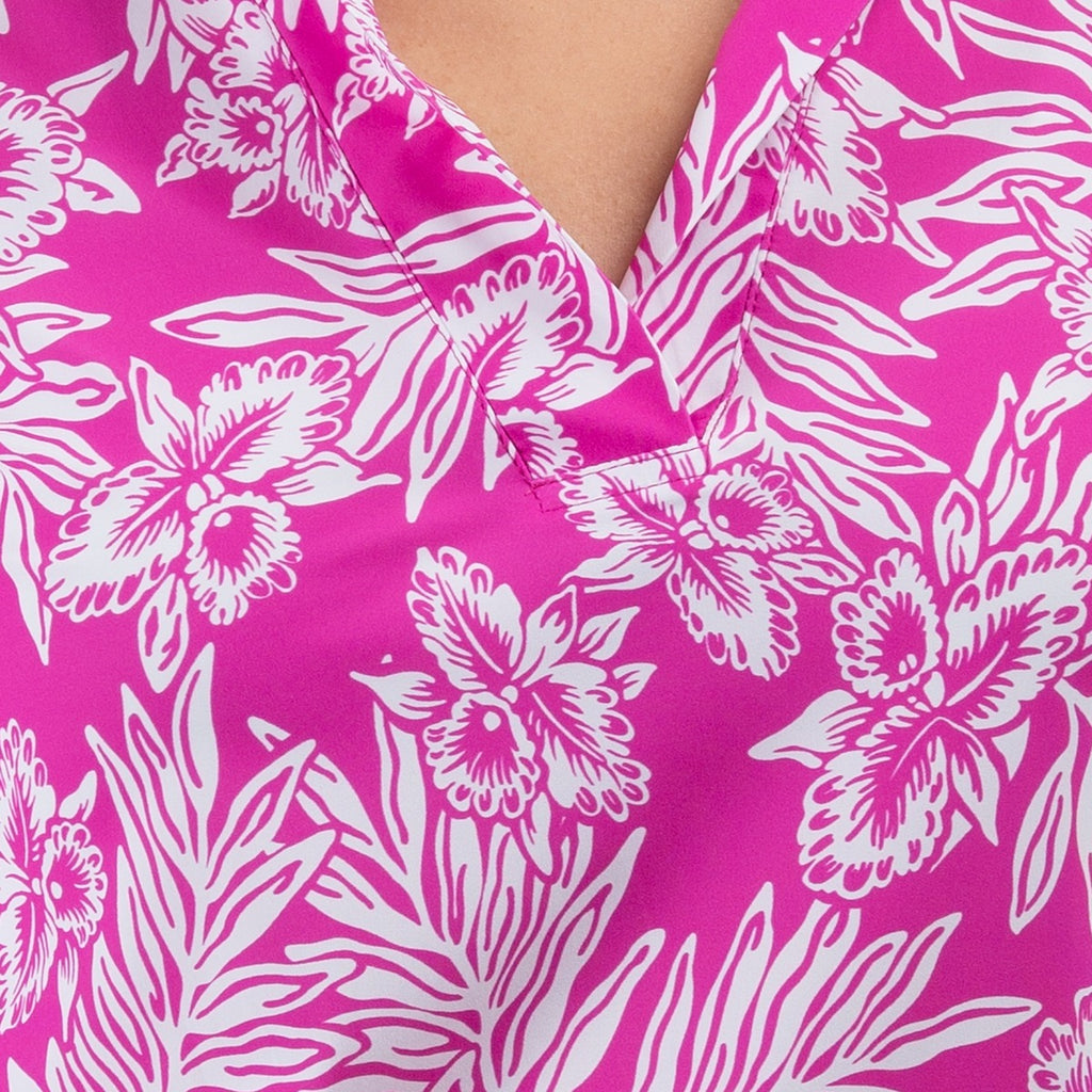 Polo Collar SPF Shirt in Hawaiian Pink