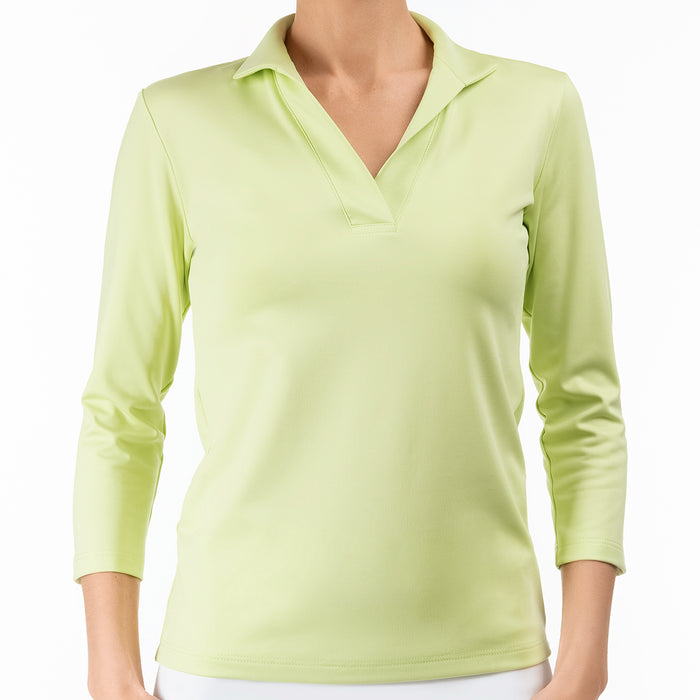 Polo Collar Shirt in Key Lime