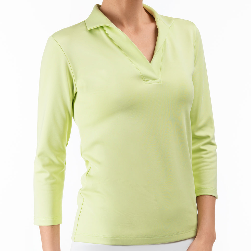 Polo Collar Shirt in Key Lime