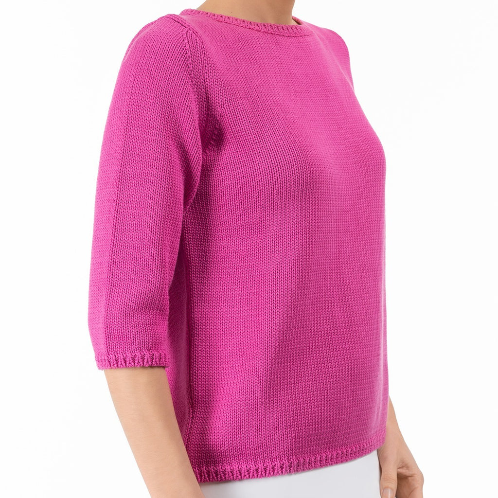3/4 Sleeve Pullover in Fuxia