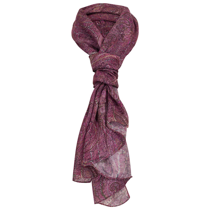 Modal Cashmere Scarf in Mulberry Paisley