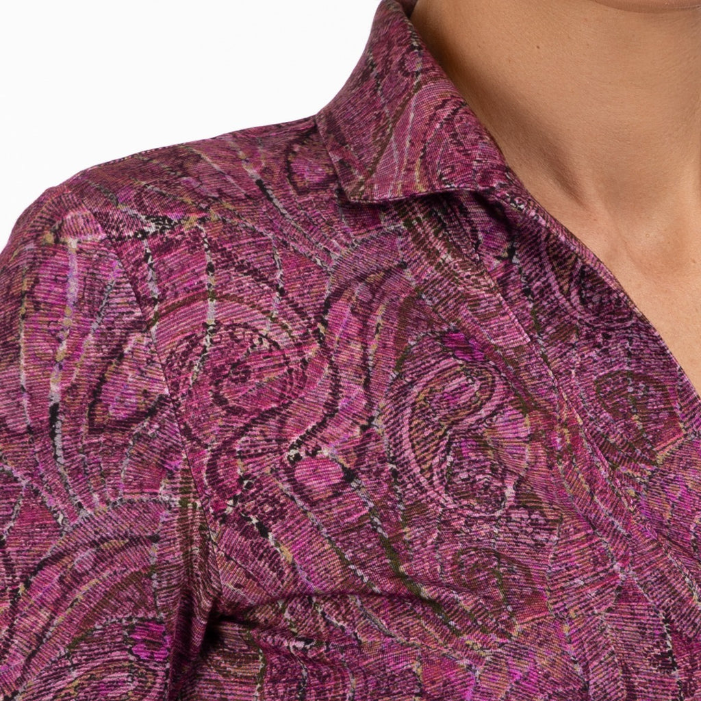 Polo Collar Tee in Mulberry Paisley