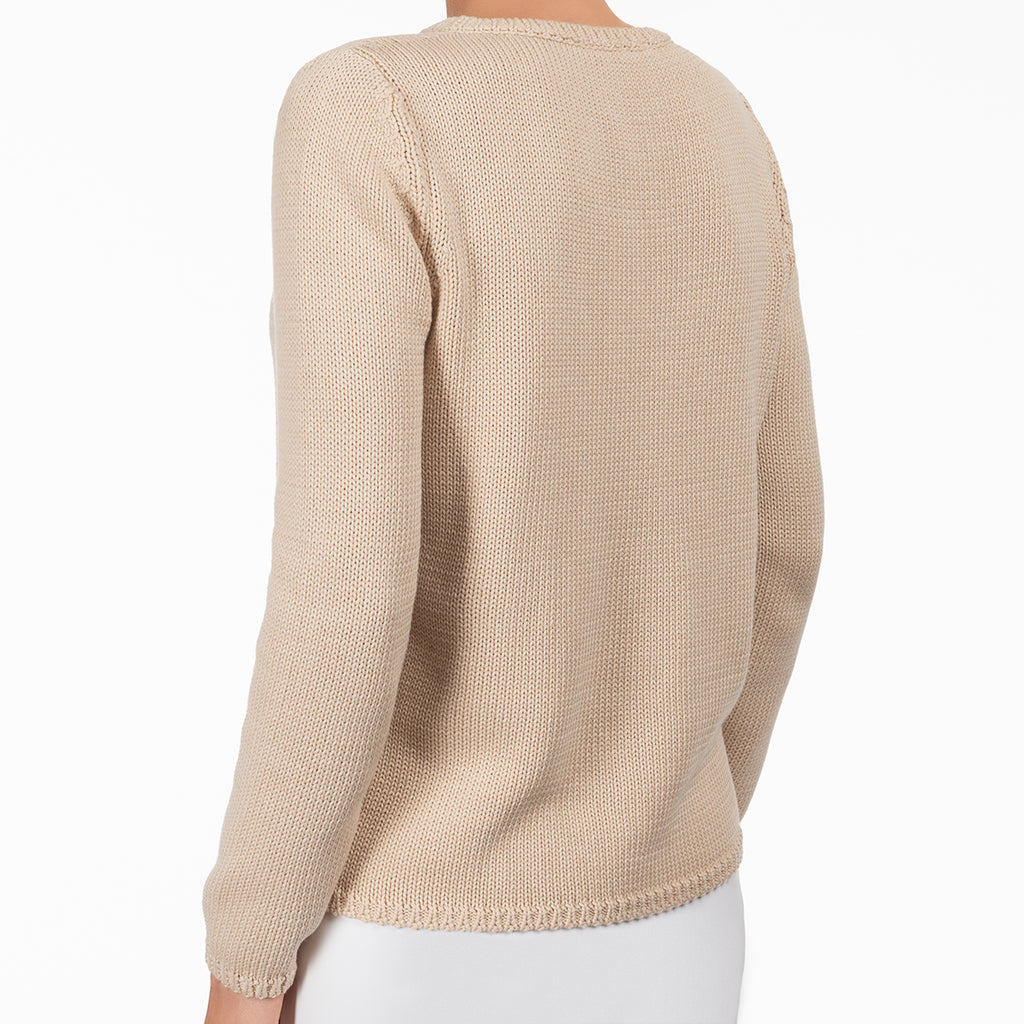 Long Sleeve Pullover in Pale Beige