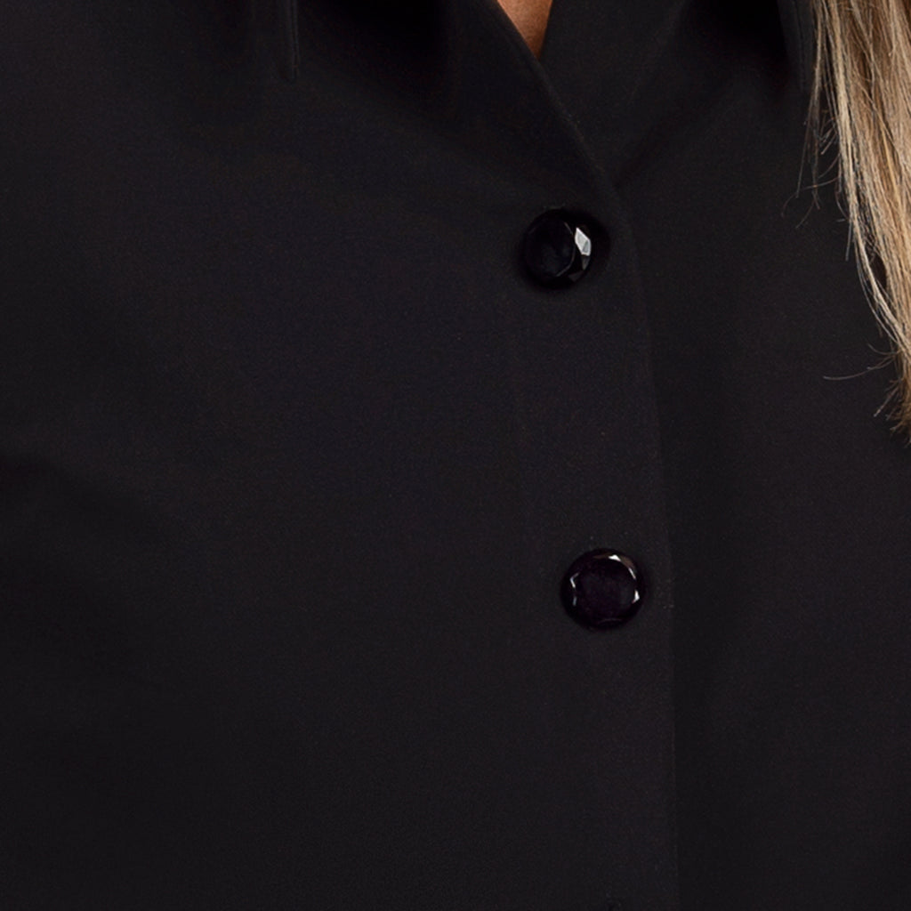 Fitted Blouse with Pockets in Black