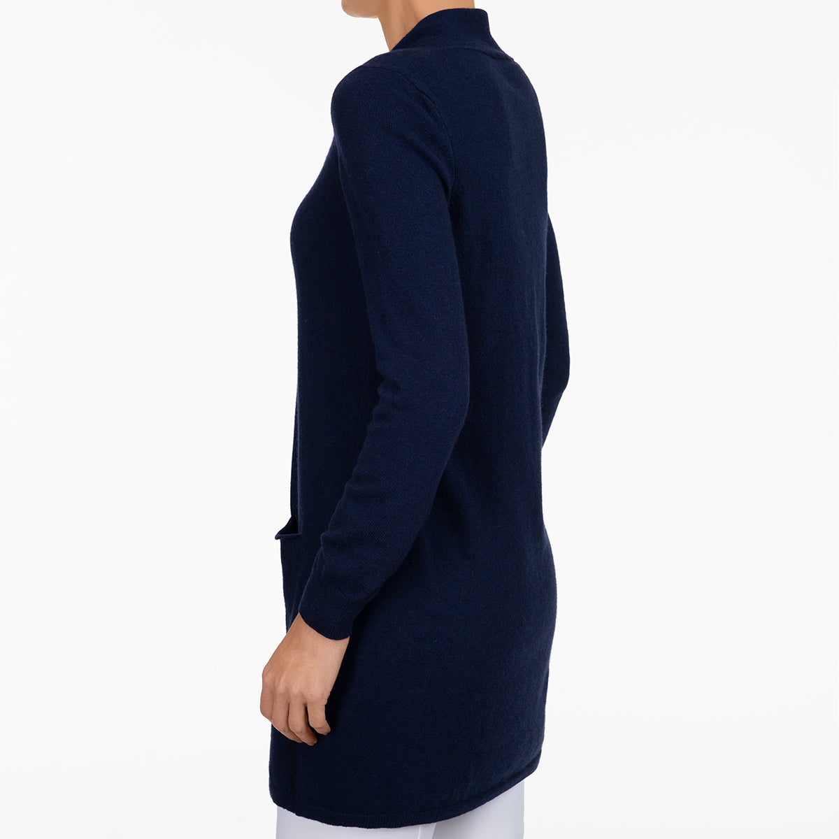 Long One Button Cardigan in Navy – Leggiadro