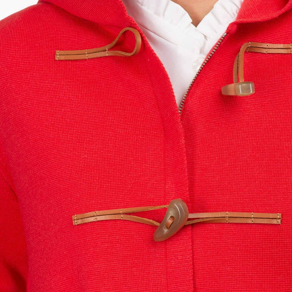 Toggle Hooded Sweater in Coral