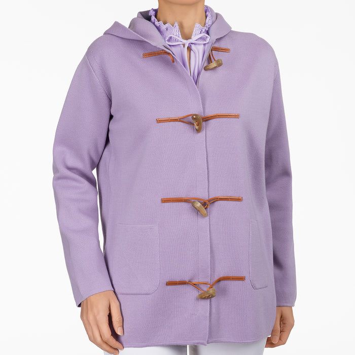 Toggle Hooded Sweater in Lilac