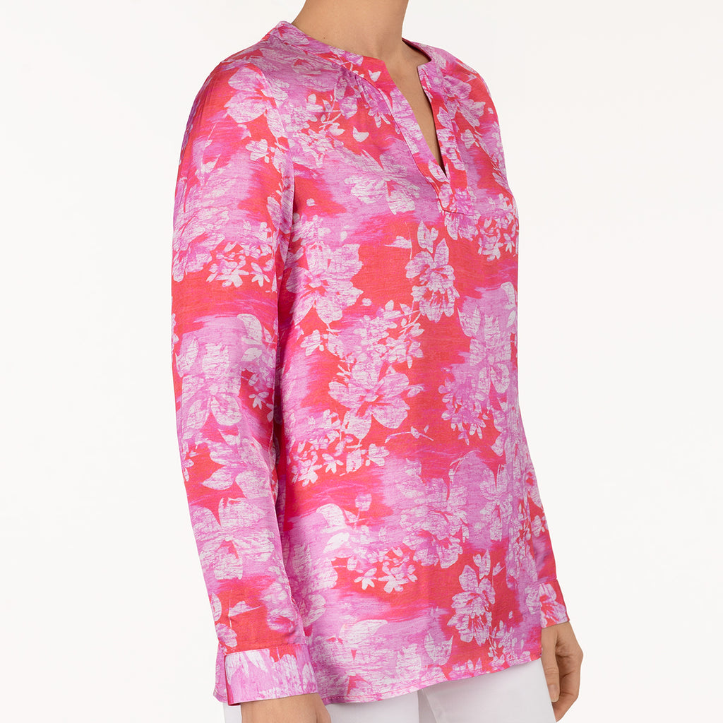 St Lucia Blouse in Raspberry Blooms