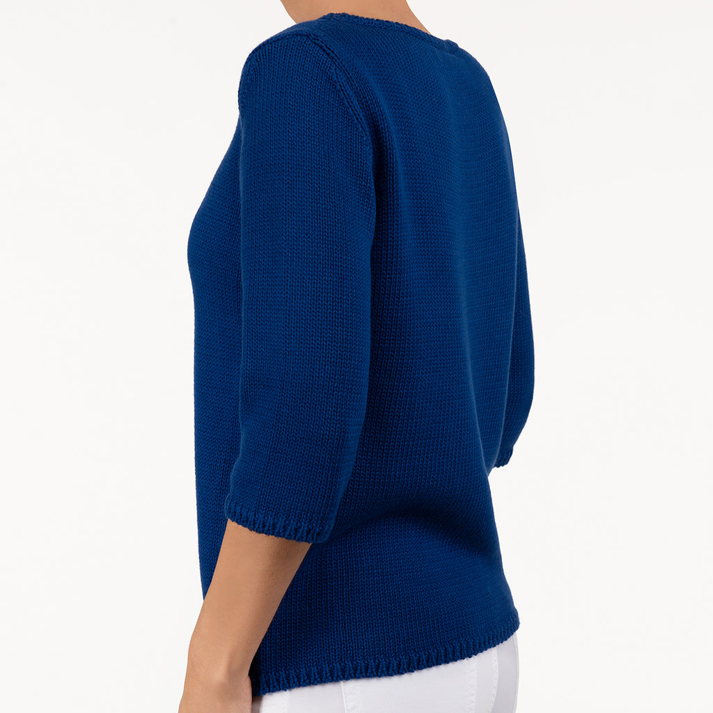 3/4 Sleeve Pullover in Blue Ribbon