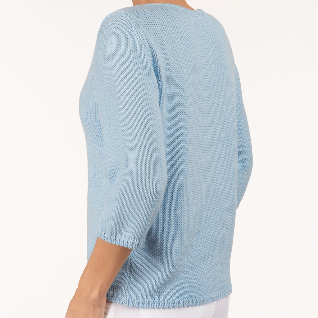 3/4 Sleeve Pullover in Giorgio Blue